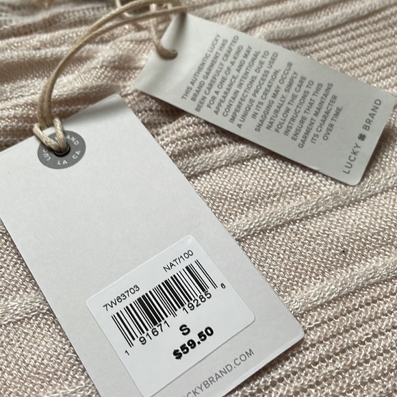 Lucky Brand Boat Neck Ruched Sleeve Top NWT - Picture 5 of 5